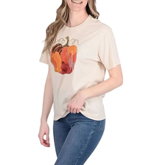 State of Mine Women's Pumpkin Top Size S - Picture 2 of 6